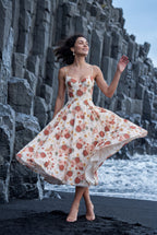 Alyssa | Sweetheart Neckline Fit and Flare Midi Cocktail Dress For Women