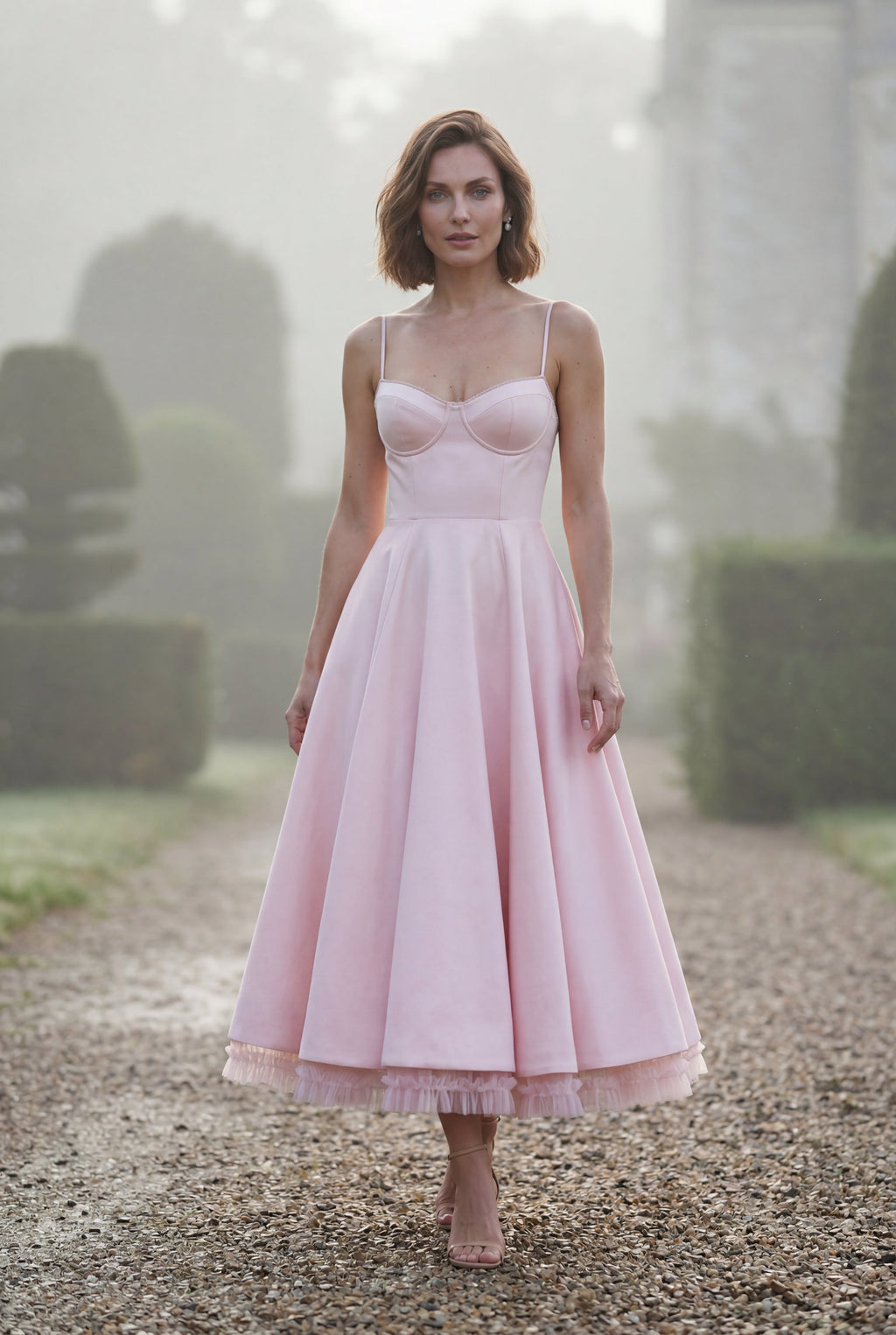 Alyssa | Sweetheart Neckline Fit and Flare Midi Cocktail Dress For Women