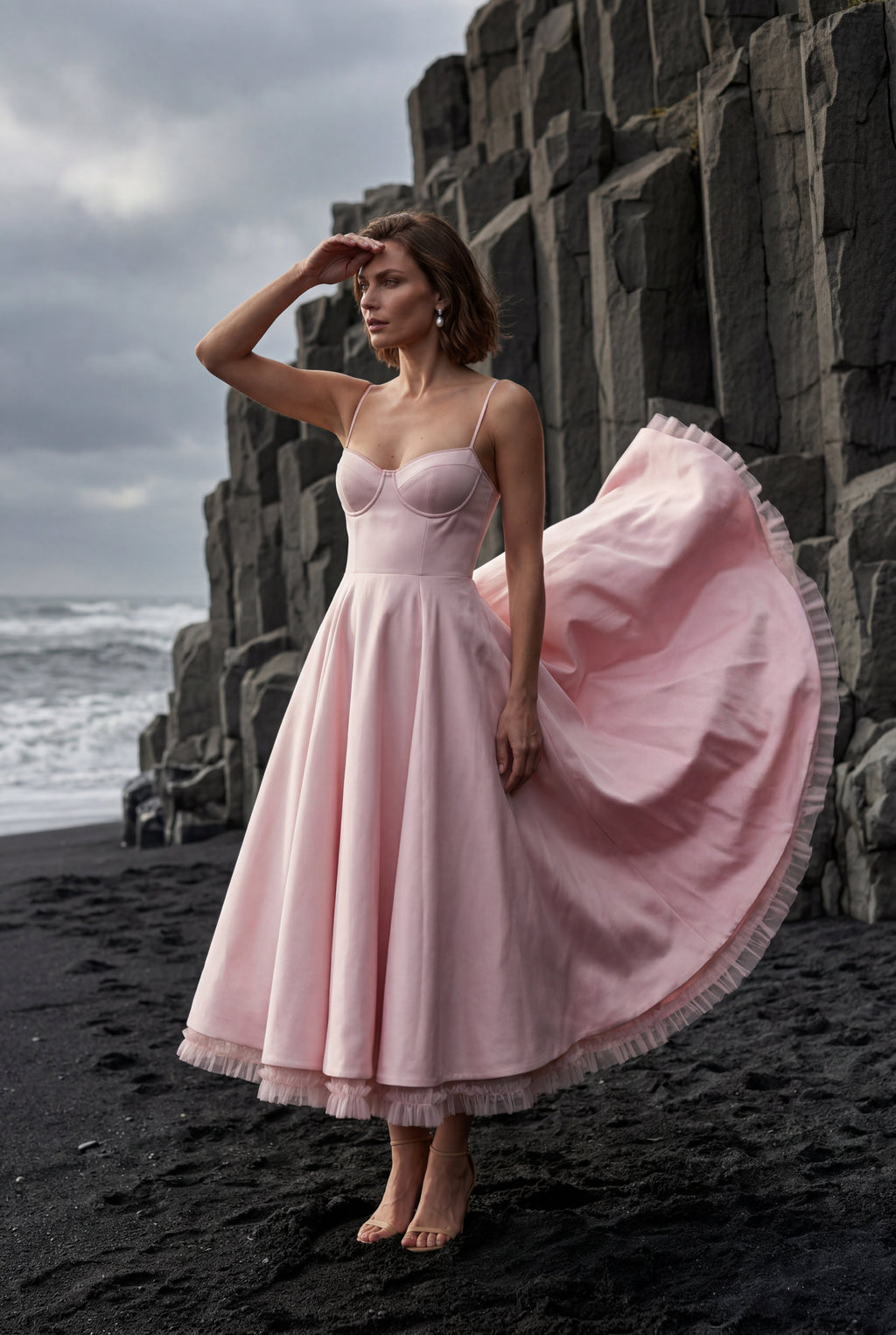 Alyssa | Sweetheart Neckline Fit and Flare Midi Cocktail Dress For Women