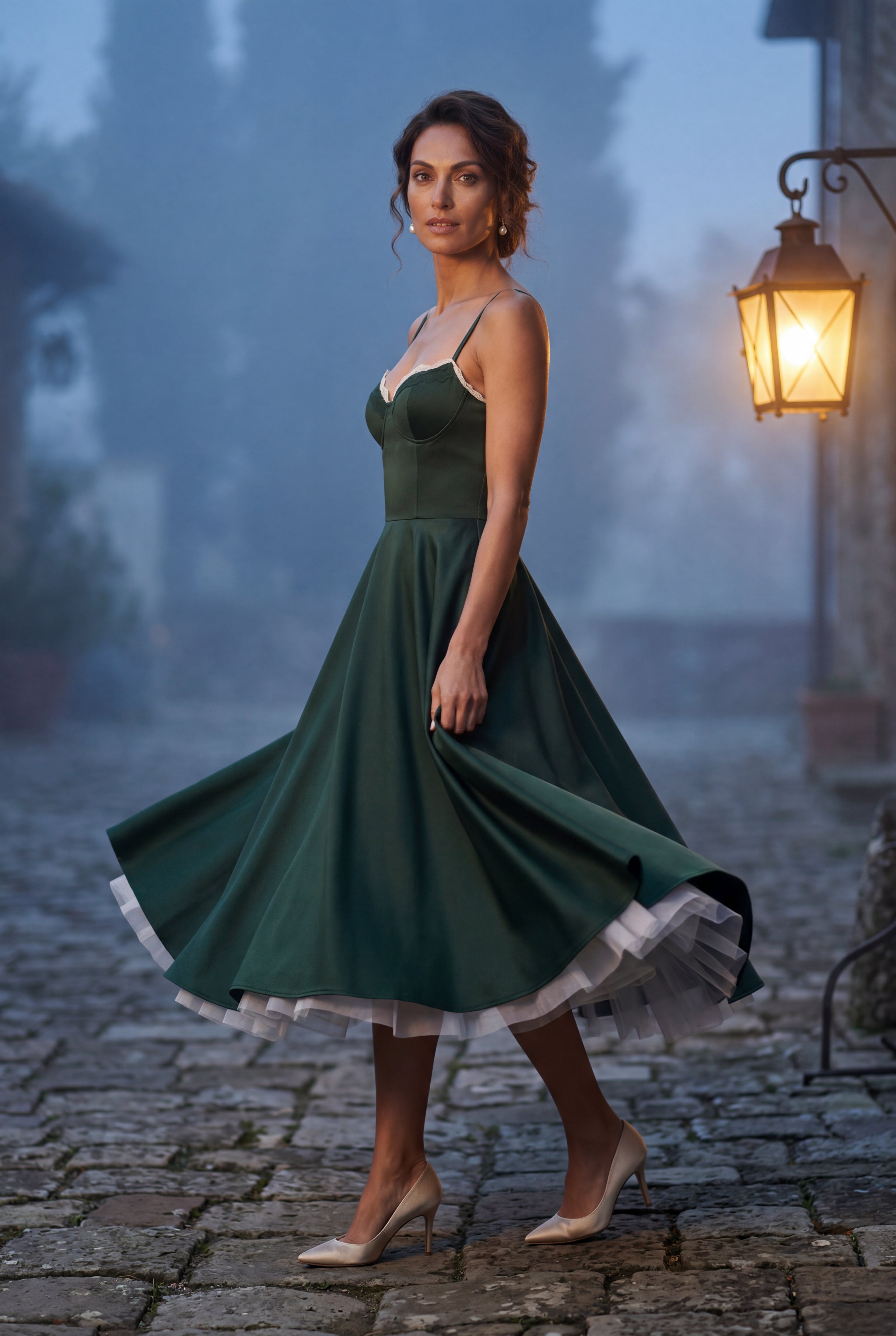 Alyssa | Sweetheart Neckline Fit and Flare Midi Cocktail Dress For Women