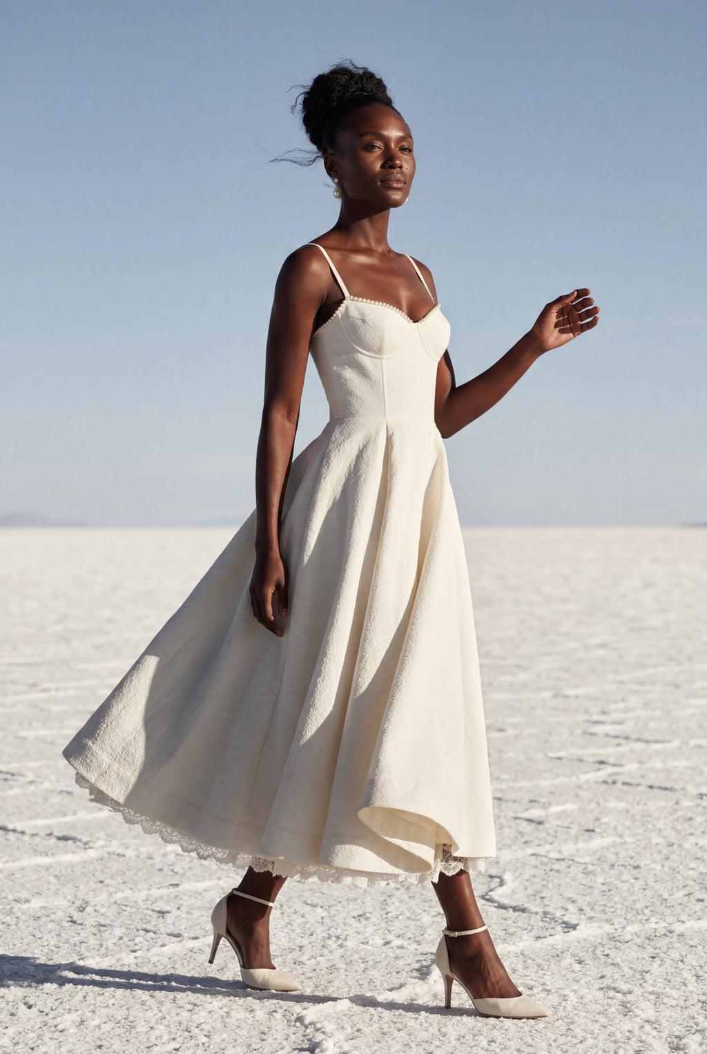 Alyssa | Sweetheart Neckline Fit and Flare Midi Cocktail Dress For Women
