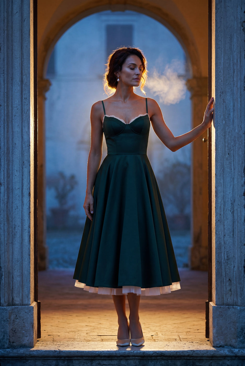 Alyssa | Sweetheart Neckline Fit and Flare Midi Cocktail Dress For Women