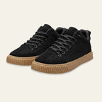 Gio | Textured Grid-pattern Low-top Sneakers with Contrast Sole