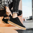 Gio | Textured Grid-pattern Low-top Sneakers with Contrast Sole