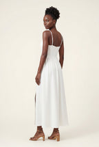 Elcevi | Twist-front Cutout Midi Dress with Side Slit For Women