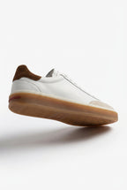 Liam | White Retro Low Top Sneakers with Accents