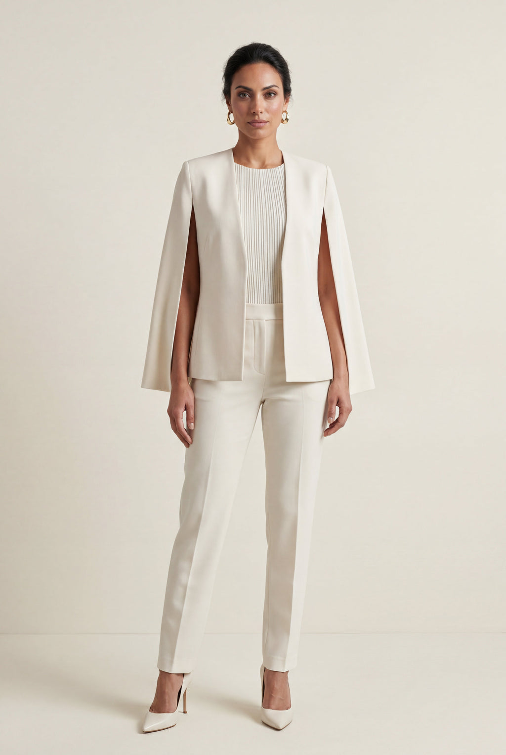 Elcevi | Tailored Cape Blazer with Open Sleeves For Women
