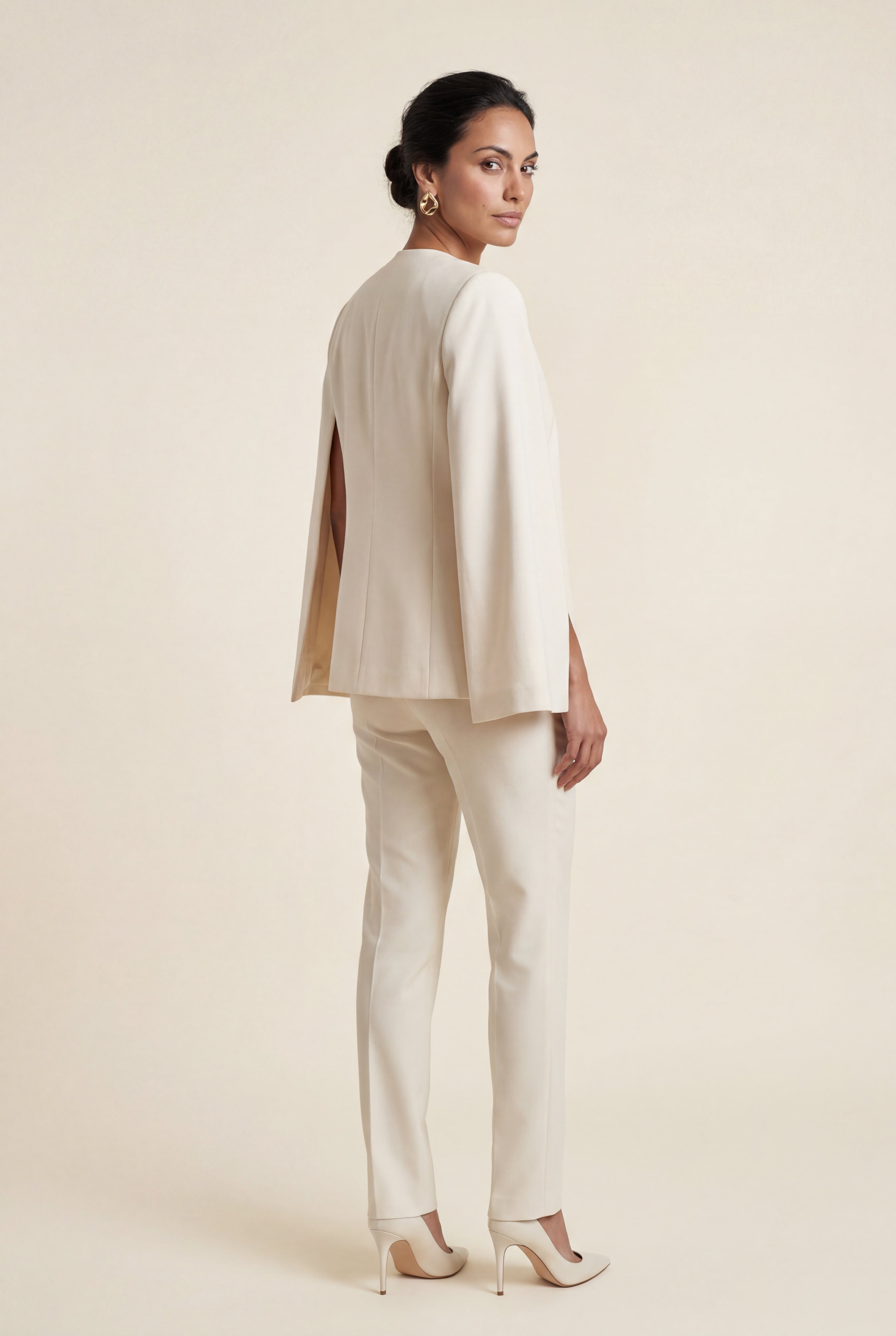 Elcevi | Tailored Cape Blazer with Open Sleeves For Women