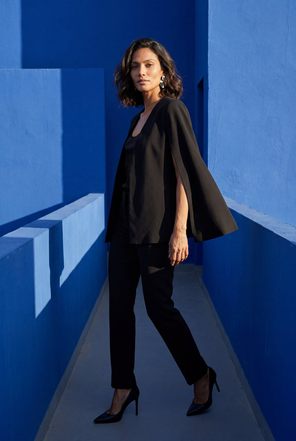 Elcevi | Tailored Cape Blazer with Open Sleeves For Women