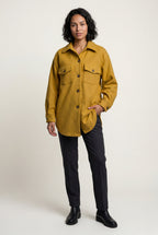 Relaxed Button-front Utility Jacket with Flap Pockets | Senna