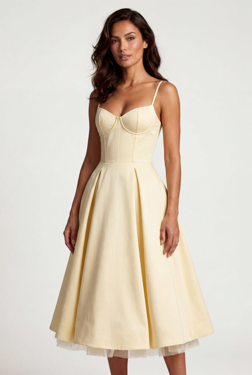 Alyssa | Sweetheart Neckline Fit and Flare Midi Cocktail Dress For Women
